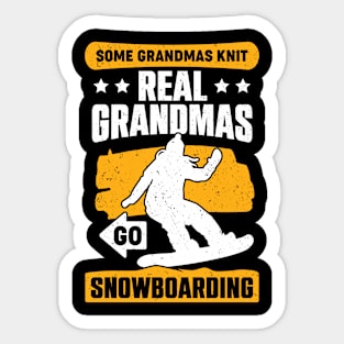 Snowboarding Grandma Snowboarder Old Woman Gift Sticker